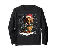 Pyjama avec lumières de Noël en Forme de Teckel pour Hommes, Femmes, Enfants Manche Longue