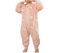 Pyjama avec Manches Garçon Fille Combinaison avec Pieds Enfant Chaud Hiver 1-2 ans