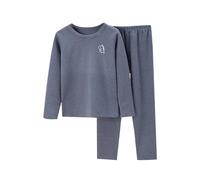 Pyjama Bébé 56 Fille Hiver Enfants Ensemble de Sous-vêtements Chauds Plus Polaire Bébé Grands Enfants Manches Longues Garçon Fille Col Rond Vêtements d'intérieur Pyjamas Pyjama Garçon Court, gris, 10