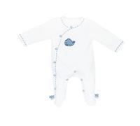Pyjama Bébé À Manches Longues En Velours - Blue Baleine Blanc/Bleu