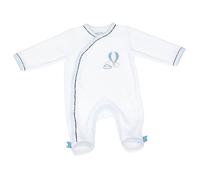 Pyjama bébé à manches longues en velours - lazare blanc/bleu clair 3M(60CM)