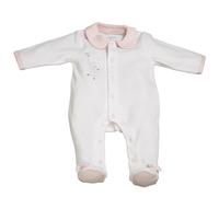 Pyjama Bébé À Manches Longues En Velours - Lilibelle Blanc
