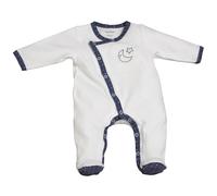 Pyjama Bébé À Manches Longues En Velours - Merlin Blanc