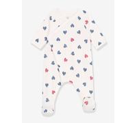 Pyjama bébé en coton coeur rayé blanc 9M(71CM)