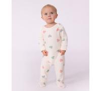 Pyjama bébé en coton éponge ouverture sans pression imprimé caurs Petit Bateau - écru - Taille 24 mois 24M écru/multicouleur
