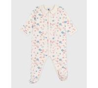 Pyjama bébé en molleton gratté avec col pétale imprimé fleuri Petit Bateau - écru - Taille 24 mois 24M écru/multicouleur