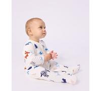 Pyjama bébé en molleton gratté imprimé chien Petit Bateau - blanc - Taille 18 mois 18M blanc/multicouleur