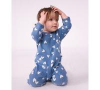 Pyjama bébé en molleton imprimé caurs Petit Bateau - bleu - Taille 24 mois 24M bleu/blanc