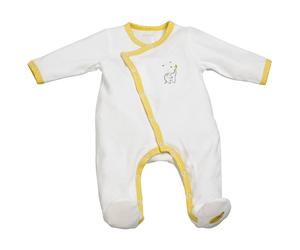 Pyjama Bébé En Velours - Babyfan Blanc/jaune NAISSANCE(50CM)