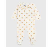 Pyjama bébé en velours imprimé caurs paillettes, ouverture au dos Petit Bateau - écru - Taille 18 mois 18M écru/jaune