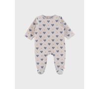 Pyjama Bébé En Velours Imprimé Cœurs Beige 3M(60CM)