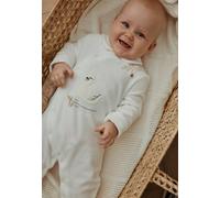 Pyjama Bébé En Velours Ouverture Croisée Perle Ecru 12M(74CM)