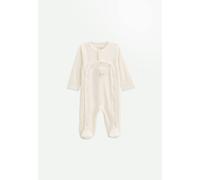Pyjama bébé en velours ouverture pont câlins ecru NAISSANCE(50CM)
