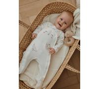 Pyjama bébé en velours ouverture pont miss chatchatchat ecru NAISSANCE(50CM)