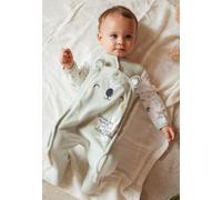 Pyjama bébé en velours ouverture pont nuage vert NAISSANCE(50CM)