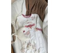 Pyjama bébé en velours ouverture pont oona ecru NAISSANCE(50CM)