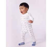 Pyjama bébé en velours ouverture sans pression imprimé baleine Petit Bateau - blanc - Taille 18 mois 18M blanc/bleu