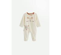 Pyjama Bébé En Velours Ouverture Zippée Caramel Ecru 12M(74CM)