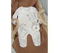 Petit Béguin - Pyjama bébé en velours ouverture zippée Eden