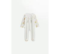 Pyjama Bébé En Velours Ouverture Zippée Elio Ecru 3M(60CM)