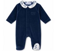 Pyjama bébé en velours Toile de Jouy Bleu 6 mois