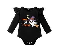 Pyjama Bebe ete Body Bebe 0-3 Mois Barboteuse à Manches Longues pour Nouveau-né garçon et Fille, Motif citrouilles et fantômes, imprimé Dessin animé