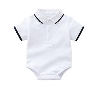 Pyjama Bebe ete Body Bebe 0-3 Mois Body d'été décontracté pour bébé Fille et garçon, Barboteuse à Manches Courtes, Couleur Unie, pour Enfant de 6 à 24 Mois, idéal pour la Plage, l'école ou Les fêtes
