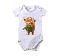 Pyjama Bebe ete Body Bebe 0-3 Mois Été Couleur Unie Dessin animé Impression de tête de Taureau à Manches Courtes t-Shirt garçons et Filles Ramper vêtements 0 à 24 Mois Enfants