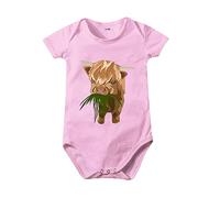 Pyjama Bebe ete Body Bebe 0-3 Mois Été Couleur Unie Dessin animé Impression de tête de Taureau à Manches Courtes t-Shirt garçons et Filles Ramper vêtements 0 à 24 Mois Enfants