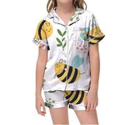 Pyjama Bebe Fille 1 Mois,Pyjama Court imprimé col V pour Enfants, vêtements de Nuit Confortables pour garçons et Filles, pour Un Usage Quotidien et Domestique, Ceinture élastique Douce