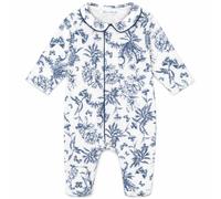 Pyjama bébé imprimé Toile de Jouy Bleu 1 mois