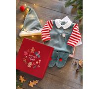 VERTBAUDET Coffret Cadeau de Noël bébé Mixte Pyjama + Bonnet Joyeux Lutin Vert Sapin 6M(67CM)