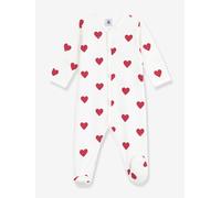 Petit Bateau Pyjama bébé en molleton gratté à col imprimé cœurs 12 mois Blanc