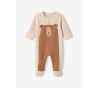 Pyjama bébé mixte en molleton ouverture pont pressionnée écru NAISSANCE(50CM)