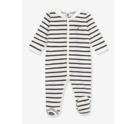 Pyjama bébé mixte en velours imprimé rayures marine 6M(67CM)