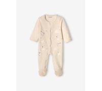 VERTBAUDET Pyjama bébé Mixte en Velours Ouverture Devant Beige chiné 6M(67CM)