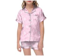 Pyjama Bébé Pâques Coloriage Main Tenue Maison Colorée Nuit Ludique Quotidien Vêtements Enfant Fille Garçon Deux Pièces Corsage(8-9 Years)