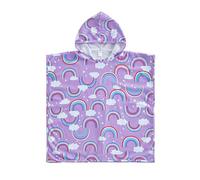 Pyjama Bebe Serviette de plage à capuche pour enfants,motif dessin animé,pour filles et garçons,surdimensionnée,douce,avec crochet,idéale le bain,la piscine ou la plage(Light Purple,6-7 ans)