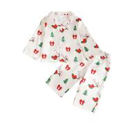 Pyjama Bébé Thème Coco Deux Pièces Confortable Imprimé Fête Tenue Maison Familiale Nuit Hiver Saint Nicolas Spectacle Cadeau Années Confortable Coton Doux Décoration Célébration Arbre Vert