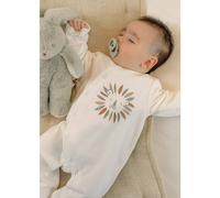 Pyjama Bébé Velours Brodé Blanc 3M(60CM)