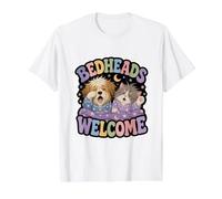 Pyjama Bedheads Welcome pour Chiot et Chaton pour l'heure du Coucher T-Shirt Graphique avec Valeur, Homme, Blanc, M