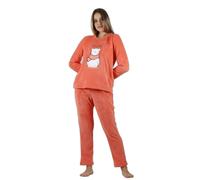 Pyjama chaud manches longues femme Admas Hello Winter Orange M