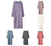 Pyjama chaud pour femme - Ensemble de pyjama d'hiver en polaire pour femme - Chemises de nuit confortables - Robe de nuit d'hiver - Peignoir à manches longues - Pyjama en polaire chaude, bleu, Taille