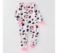 Pyjama-combinaison ajusté avec pieds pour bébé fille, body à manches longues zippé imprimé vache mignon, tenue d'intérieur douce et agréable pour la peau, printemps/automne 2Y,3Y,9-12M,12-18M,18-24MCa