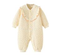 Pyjama Combinaison Bebe Garcon 0-18 Mois Hiver Doux Body Manche Longue Bebe Garcon Baseball Vetement Bebe Fille Naissance Fleur Volant Veste rembourrée Manteau Bebe Fille Automne (Yellow, 0-3 Mois)