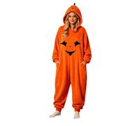Pyjama-Combinaison Douillet Motif Citrouille,Cosplay Costume Version Palais Unisexe Adulte Inspiré par Une - Combinaison Citrouille Confort Moderne pour DéTente à La Maison Et ÉVéNements