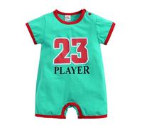 Pyjama Combinaison Enfant 3 Ans - Tenue de Basket-Ball pour Nouveau-né Barboteuse à Manches Courtes vêtements de Sport pour bébé Chemises de Football (Green 12-18 Months)