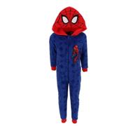 Pyjama-Combinaison Polaire Spiderman Enfant À Capuche. (Bleu/Rouge) - Hiver Chaud (Taille 7-8 Ans,Couleur Bleu)