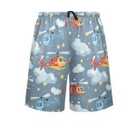 Pyjama confortable et léger pour homme Motif hélicoptère et étoiles, Hélicoptère et étoiles, XL