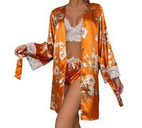 Pyjama Coton Femme, Ensemble Pyjama Femme ÉLéGant avec Dentelle Et Cardigan pour Un Sommeil Confortable Et Une Tenue De Nuit Sensuelle